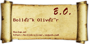 Bollók Olivér névjegykártya